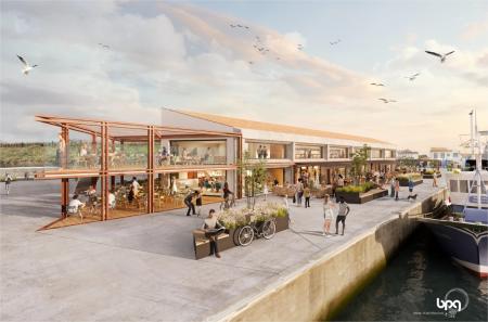 Requalification de l&rsquo;Ancienne cri&eacute;e Quai Ren&eacute; Delouteau en lieu de restauration avec boutiques.

Cr&eacute;ation d&rsquo;une halle