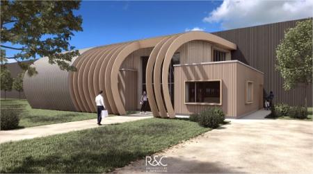 Construction d'un b&acirc;timent d&eacute;di&eacute; &agrave; la production des charpentes bois et des murs &agrave; ossature bois.

Construction